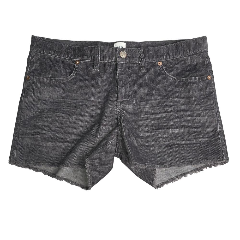 Gap Shorts Womens 10 Gray Corduroy Cutoff Frayed Hem Stretch Casual Summer
